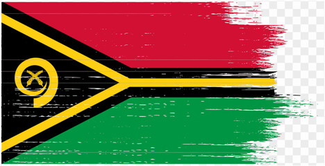 Vanuatu flag brush paint textured isolated on png or transparent background. vector illustration