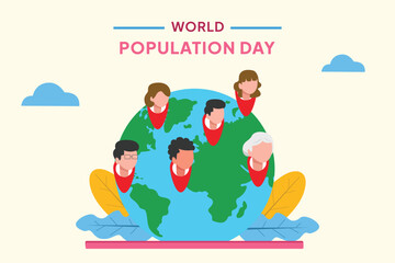 World Population Day Concept. Colored flat vector illustration isolated.