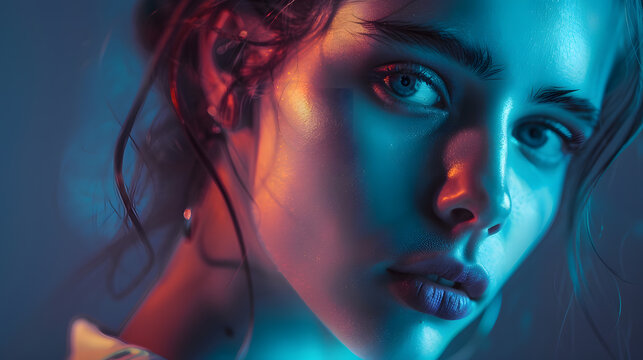 Fototapeta A photo of beautiful girl is in fashion style glamur : Generative AI
