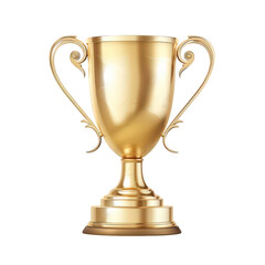 Glowing Gold Sports Trophy - Achievement Symbol on White Background