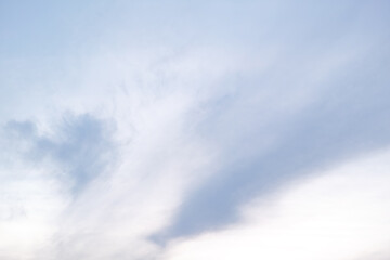 Sky, clouds and blue with weather in nature for hope, environmental and organic. Sun rays, eco friendly and peace with calm as wallpaper in atmosphere for climate, forecast and overcast in daylight