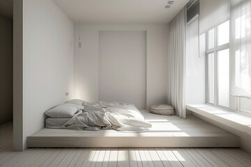 Minimalist modern bedroom interior