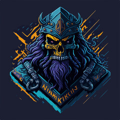 An immortal demon warlord, cloaked in dark armor, wields a fiery blade, commanding an army of fierce warriors with an aura of relentless power and evil.