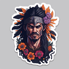 A fierce Aztec warrior logo, showcasing a tribal warrior adorned with traditional armor and feathers, radiates strength and cultural pride, perfect for a powerful avatar.