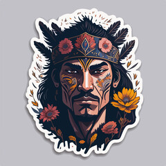 A fierce Aztec warrior logo, showcasing a tribal warrior adorned with traditional armor and feathers, radiates strength and cultural pride, perfect for a powerful avatar.