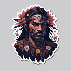 A fierce Aztec warrior logo, showcasing a tribal warrior adorned with traditional armor and feathers, radiates strength and cultural pride, perfect for a powerful avatar.