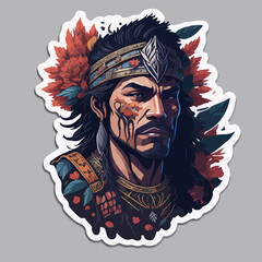 A fierce Aztec warrior logo, showcasing a tribal warrior adorned with traditional armor and feathers, radiates strength and cultural pride, perfect for a powerful avatar.
