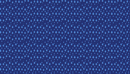 Pattern with blue raindrop motif, a blue raindrop pattern on a deep blue background