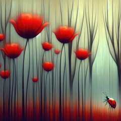 Obraz premium Beauty of Red Flowers with Stunning Background