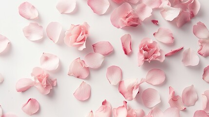 flower petals on white background giving beautiful close up petals