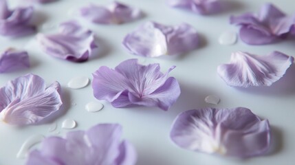 flower petals on white background giving beautiful close up petals
