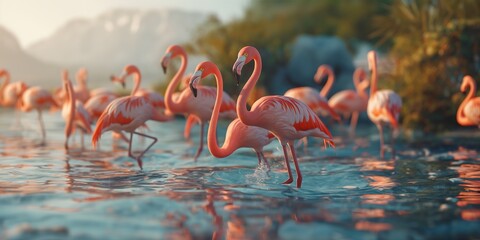 Obraz premium flamingo in the water