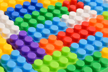 Background from Coloful plastic toy blocks. Building Blocks