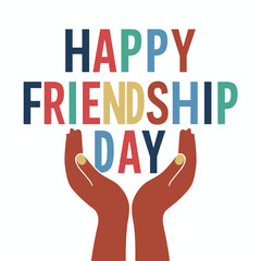 Fototapeta premium Hand painted watercolor happy friendship day 