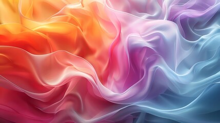 Fototapeta premium Abstract background of colorful fabric with flowing waves.