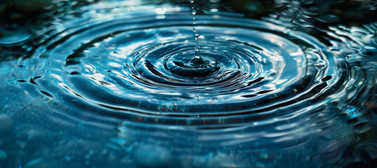 Blue Monochrome Water Ripples