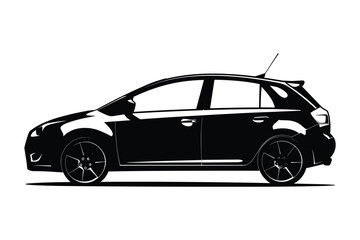 Obraz premium Hatchback car silhouette
