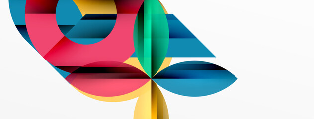 Circle, square, triangle shapes geometric minimal background