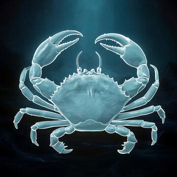 glowing blue crab underwater clip art preview