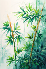 Lush Green Leaves on White Background