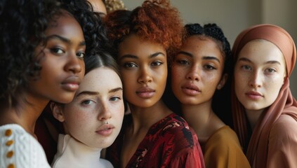 Obraz premium Diverse group of women showcasing natural beauty