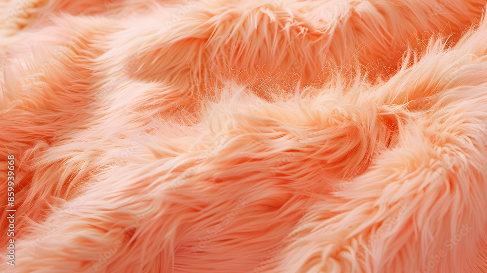Poster trendy peach fur texture close up abstract apricot wool structure background color of the year 2024 