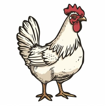 recommend clip art: Detailed Chicken Illustration for Farm and Agricultural Design