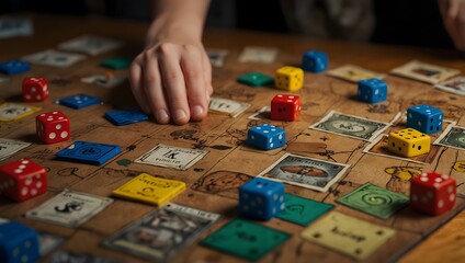 Obraz premium A short story where a mysterious board game brings unexpected consequences to its players ai_generated