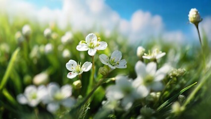 Panoramic Spring-Summer Background. Made with Generative AI Technology