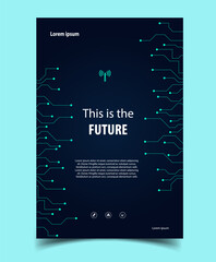 Futuristic technological abstract background can use for business flyer template and invitation to science exhibition