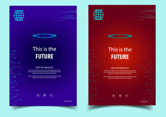 Futuristic technological abstract background can use for business flyer template and invitation to science exhibition