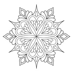 Beautiful mandala for print on product or adult coloring book