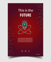 Futuristic technological abstract background can use for flyer template and invitation to science exhibition 