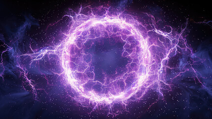 n abstract image of an inner circle on a dark background, in the style of navy and magenta, double lines, animated gifs, sparse, angular linework, lightningwave, intricate patterns, by AI