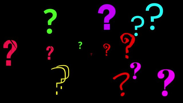 4k question mark animation scaling and position changing  