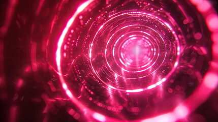 n abstract image of an inner circle on a dark background, in the style of navy and magenta, double lines, animated gifs, sparse, angular linework, lightningwave, intricate patterns, by AI