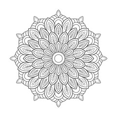 Floral Vector abstract mandala pattern design for coloring book page