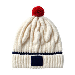 Knitted hat beanie mockup isolated on transparent background