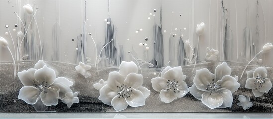 stylish mirror having flower on it giving pleasant view