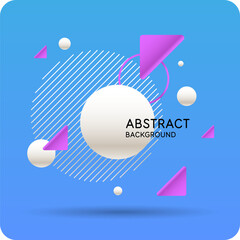 Bright attractive abstract background with graphic elements. A composition of shapes and color spots. A blank for creativity.