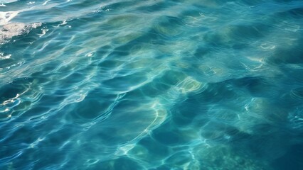 Fototapeta premium Shiny Turquoise Ocean Surface. Made with Generative AI Technology
