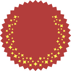 Zig zag wavy edge circle badge illustration. Blank copy space for your design 