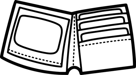 Wallet outline illustration vector