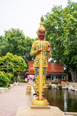 One landmark of Wat Hong Rattanaram Ratchaworawihan in Bangkok, Thailand. A place everyone in every religion can visit.
