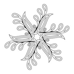 Obraz premium Leaf Flower Petal Coloring Mandala Art Simple Graphic Shape Vector design