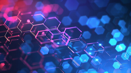 Obraz premium Digital Futuristic hexagonal elements. Medical, technology or science design. 