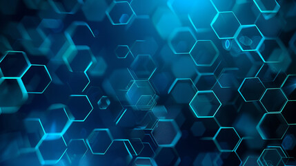 Obraz premium Digital blue hexagon technology background for design works. hexagonal elements. Medical, technology or science design.