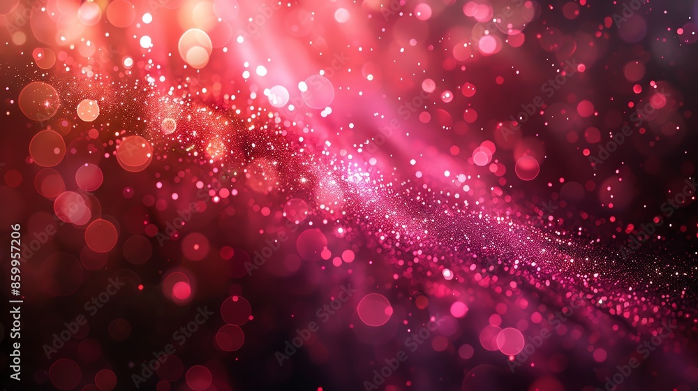 Poster Abstract background with red and pink bokeh lights.