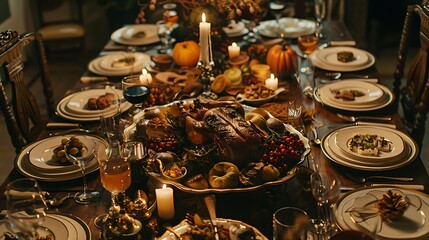 Shot of a feast on a dining table with no people at it