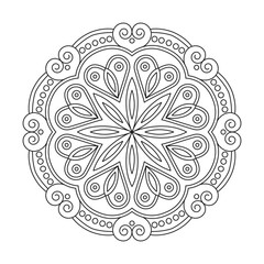 Valentine's mandala design for coloring book page